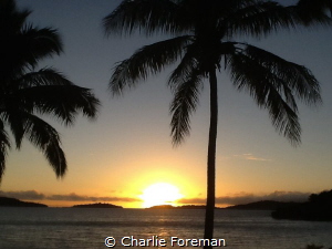 Sunset at Wannanavu Resort in Fiji, June 2014 by Charlie Foreman 